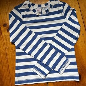 Hanna Andersson Navy and White Striped Swim Top